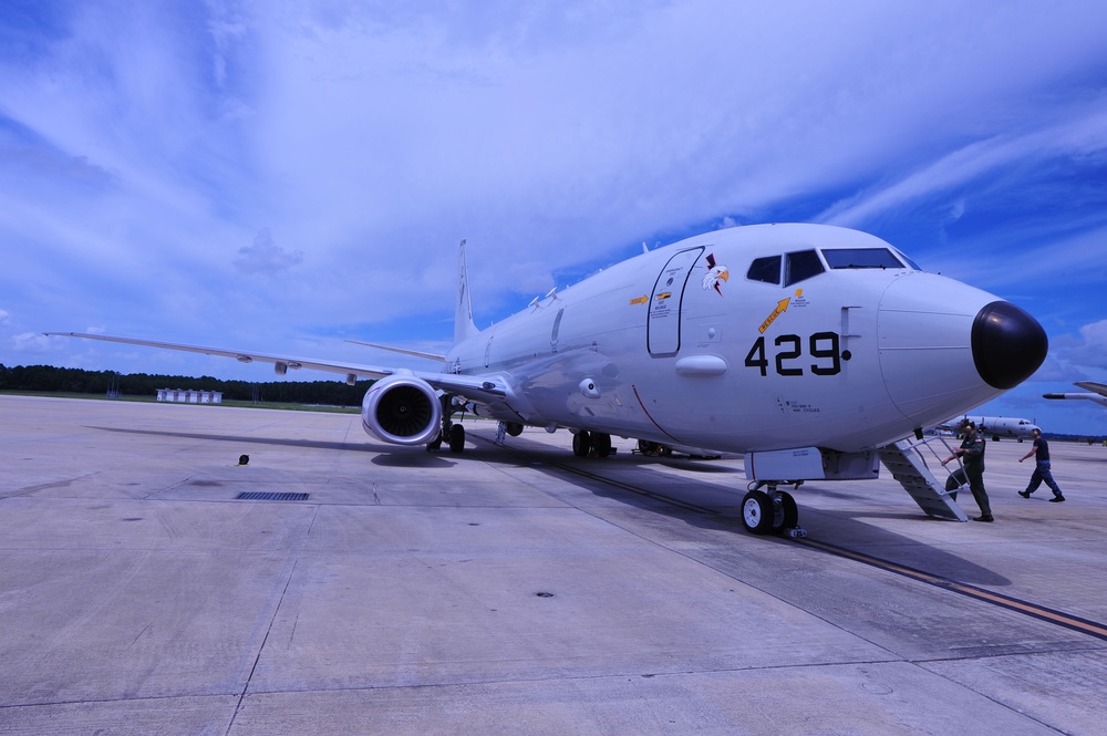 P-8A Poseidon sits on the flightline