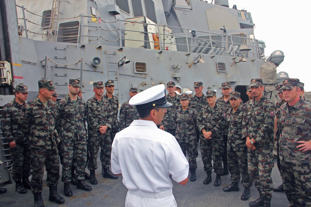 USS McFaul departs Koper, Slovenia