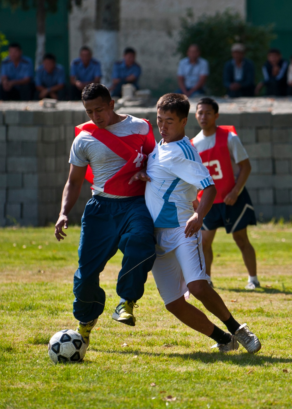 Transit Center airmen play soccer with Kyrgyz partners