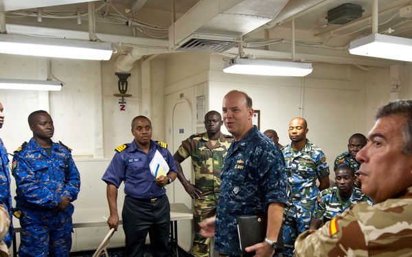 Capt. Kolb speaks to Marines and sailors