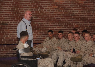 World-renowned motivational speaker, double amputee drives home safety aboard Cherry Point