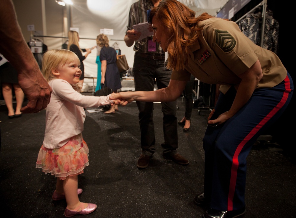 Marine gunny walks in Fashion Week NYC show