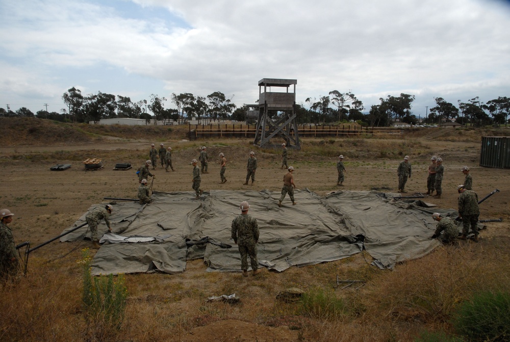 NMCB-5 Seabees set up camp