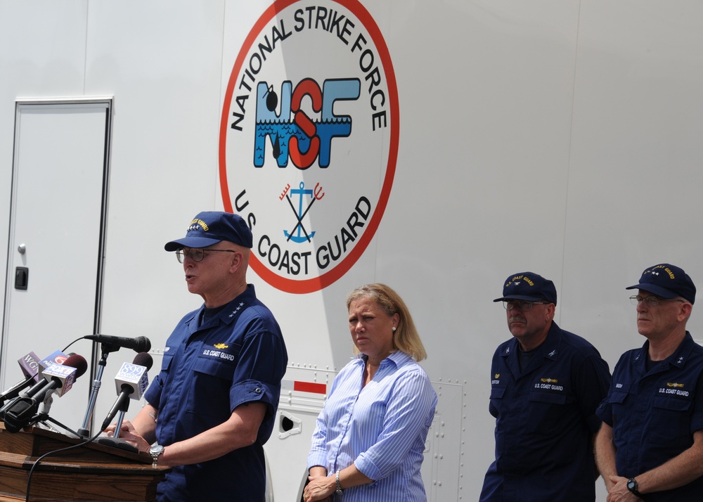 Coast Guard news briefing in New Orelans