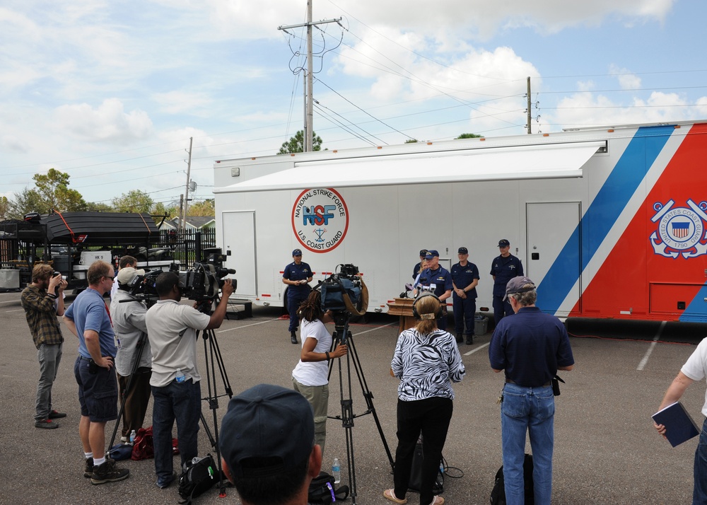 Coast Guard news briefing in New Orelans