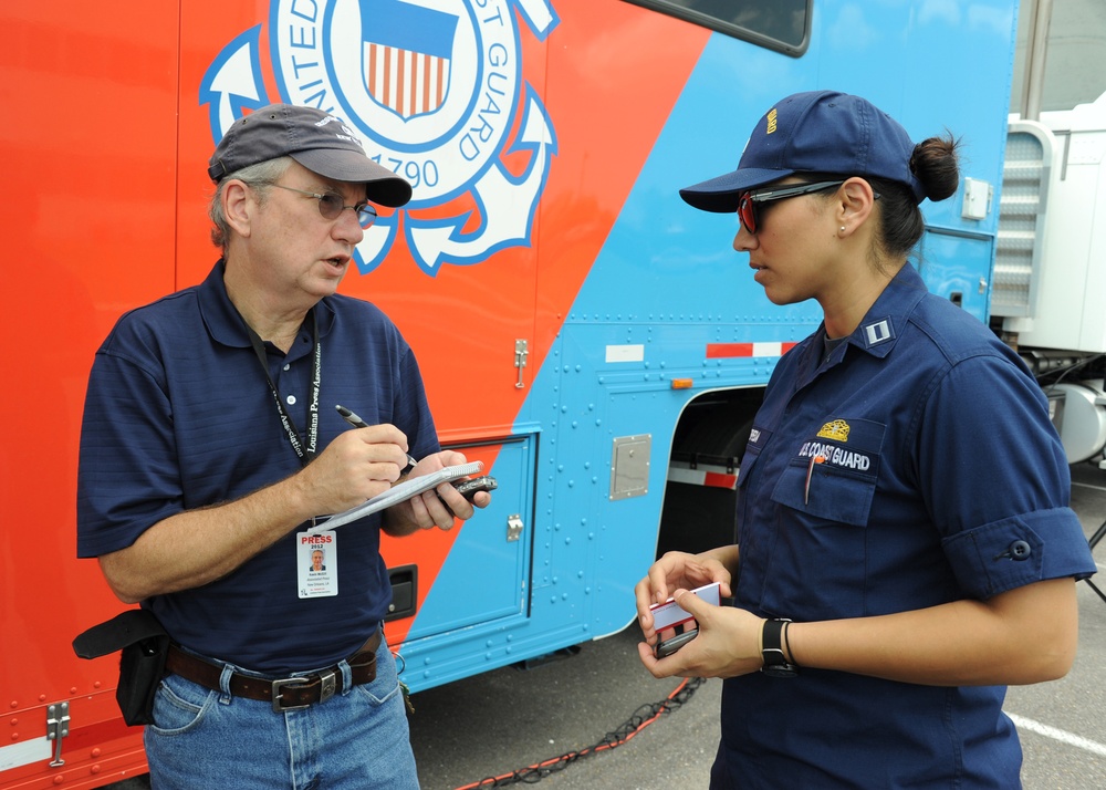 Coast Guard news briefing in New Orelans