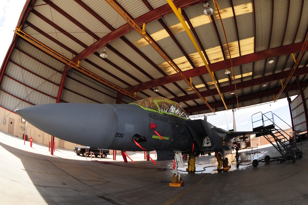 757th AMXS cleans aircraft