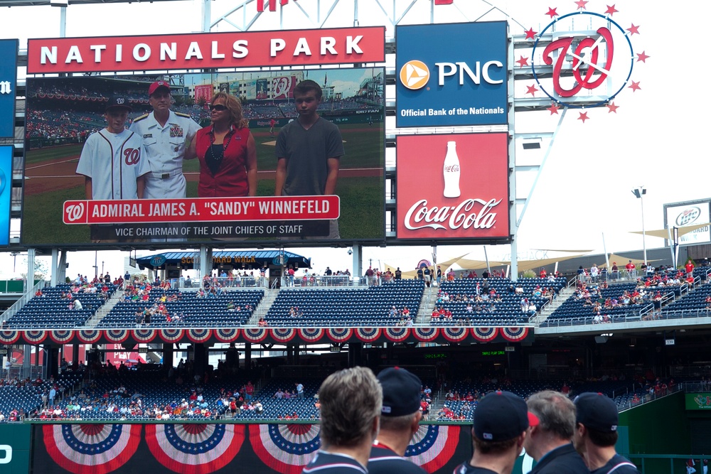 Adm. Winnefeld Jr. at Nationals game