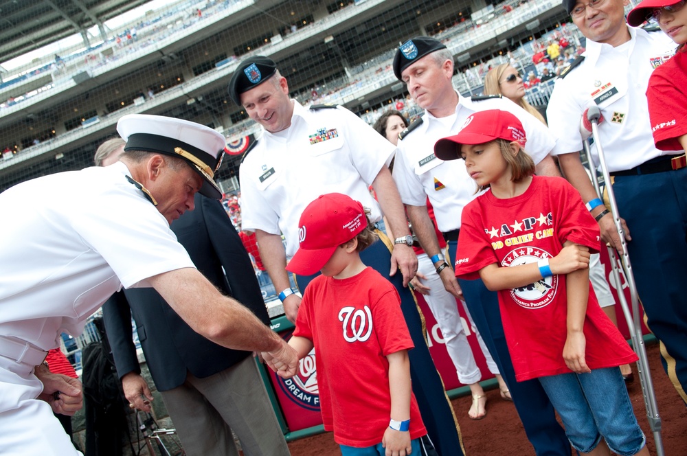 Adm. Winnefeld Jr. at Nationals game