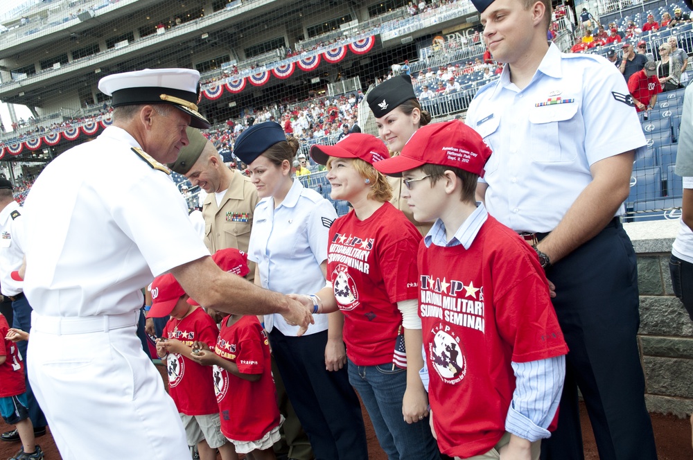 Adm. Winnefeld Jr. at Nationals game