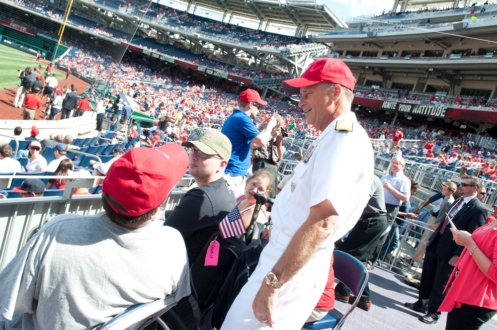 Adm. Winnefeld Jr. at Nationals game