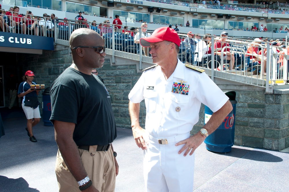 Adm. Winnefeld Jr. at Nationals game