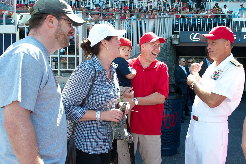 Adm. Winnefeld Jr. at Nationals game