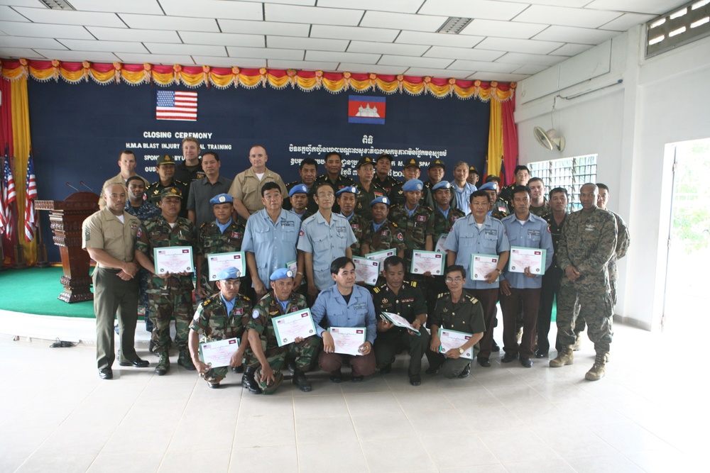 Marines assist with blast injury course in Cambodia