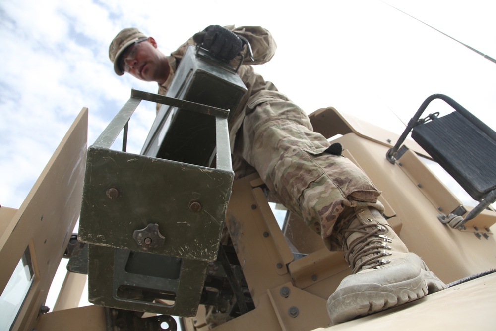 4th Infantry Brigade Combat Team, 1st Infantry Division soldiers prepare for a mission