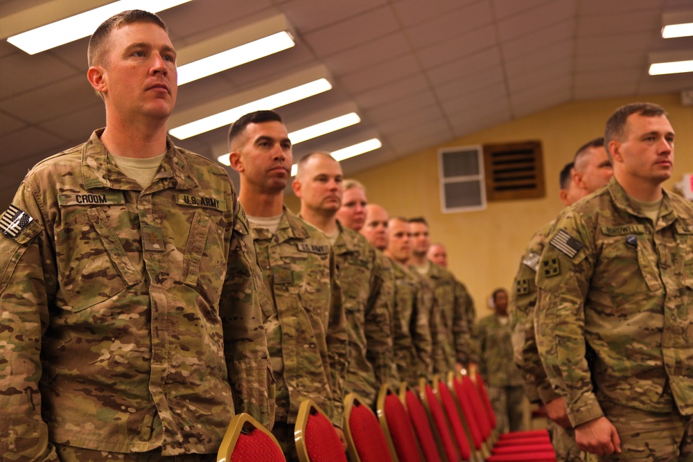 Change of Command ceremony on Forward Operating Base Fenty