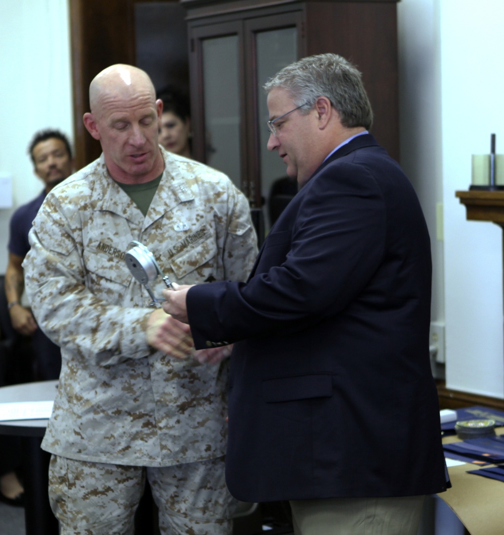 The ceremony, held at NCIS headquarters aboard MCB Camp Lejeune, was an opportunity to present tokens of appreciation and awards to personal who worked with NCIS