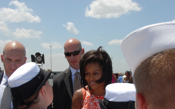 First lady at welcome home ceremony