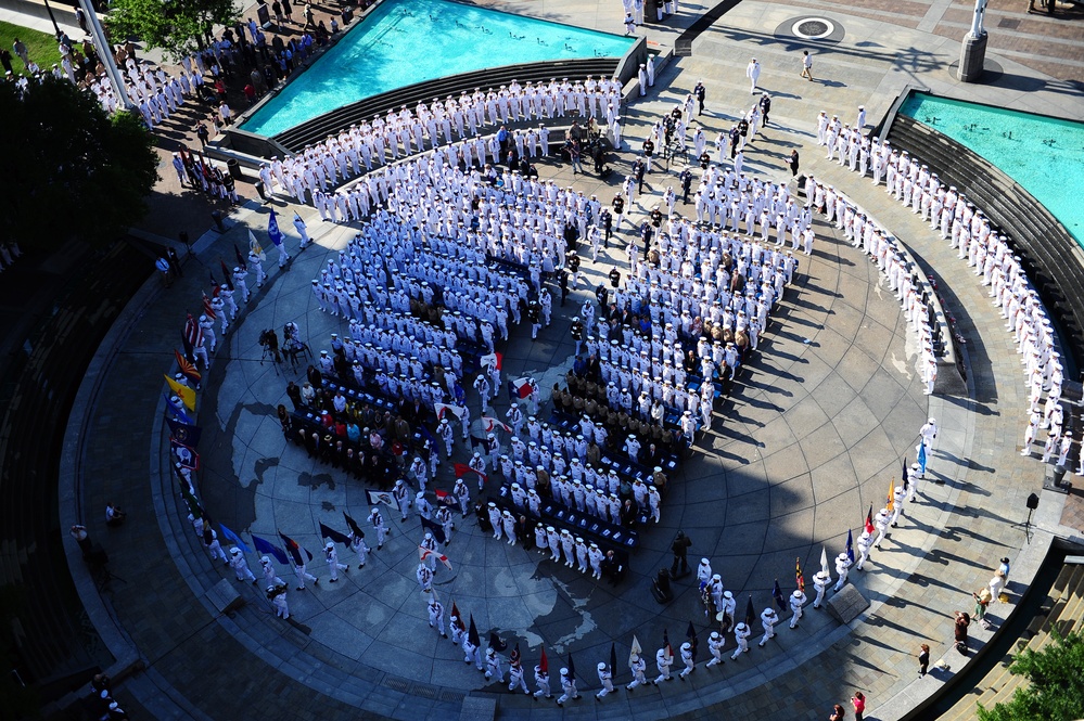 Wreath laying ceremony at the Navy Memorial