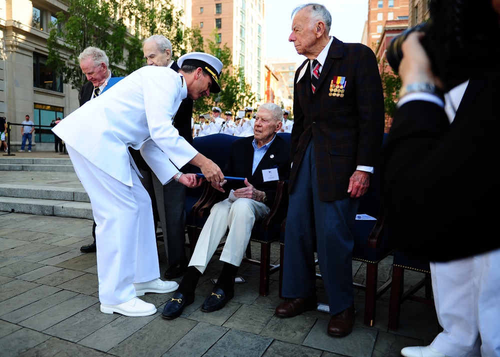 Wreath laying ceremony at the Navy Memorial