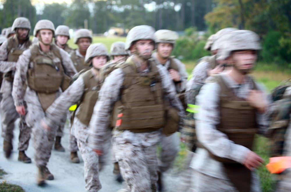 Marines, sailors venture out for six-mile hike