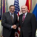 Secretary of Defense, Hungarian Minister of Defense pose for a photo