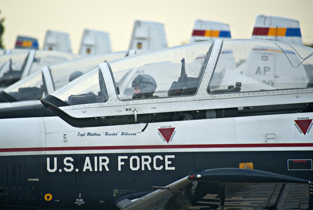 Pilot departs Joint Base San Antonio-Randolph