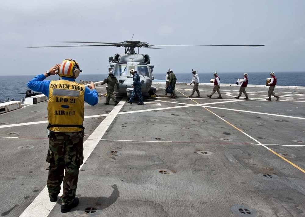 Flight deck action aboard USS Abraham Lincoln