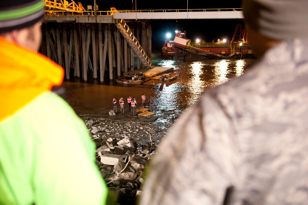 JBER airmen recover F-4 Fuel Tank from Port of Anchorage