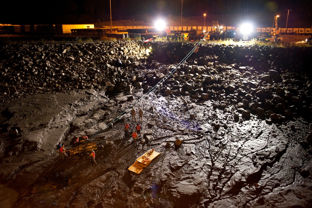 JBER airmen recover F-4 Fuel Tank from Port of Anchorage