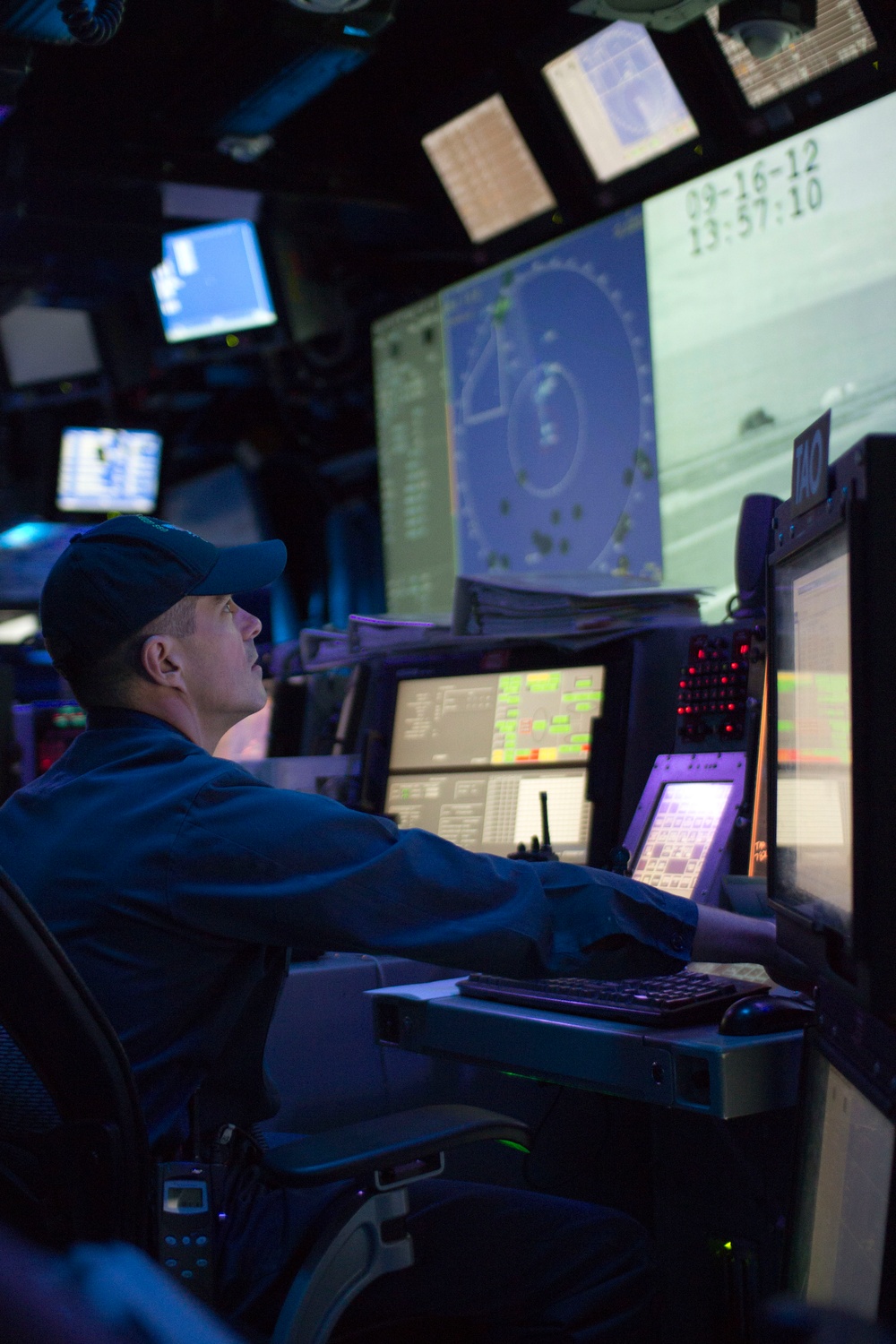 USS George Washington officer during exercise