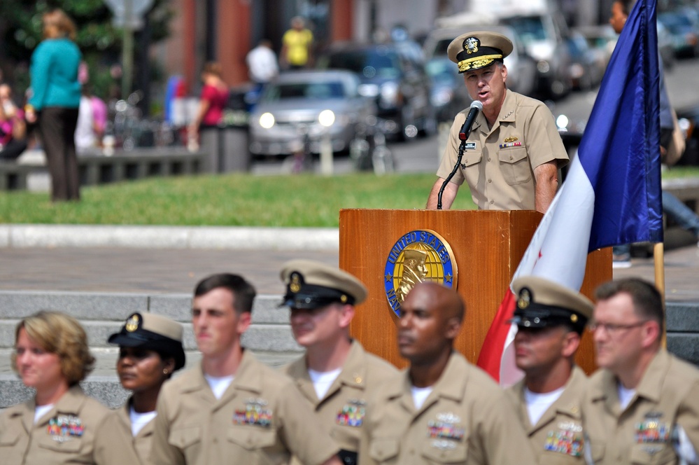 Pinning ceremony at Navy Memorial