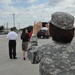Army Reserve soldiers salute visiting shuttle