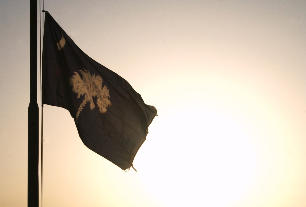 South Carolina Army National Guard soldiers observe 9/11 with storied flag