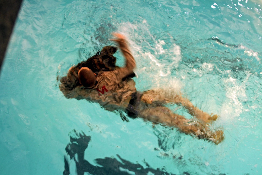 Ability to relax allows recruits success in water survival basic
