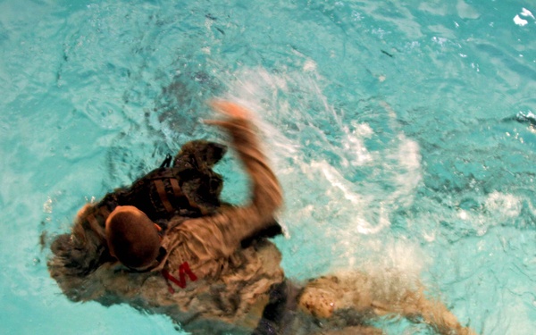 Ability to relax allows recruits success in water survival basic