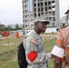 Lt. Col. McFadden speaks with Bangladesh Fire and Civil Defense personnel