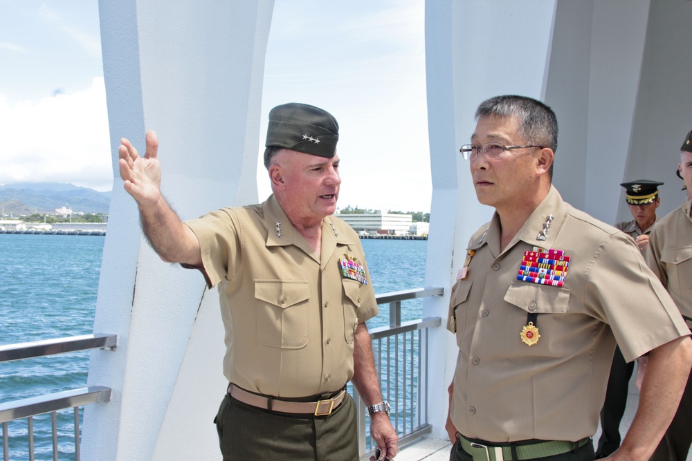 ROK Marine CMC visit to Pearl Harbor