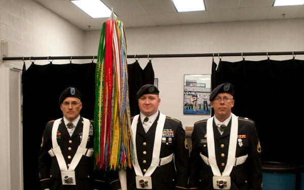 81st Regional Support Command Color Guard at a Panthers game