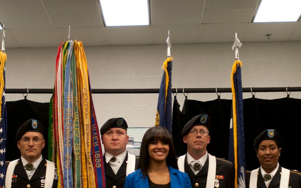 81st Regional Support Command Color Guard at a Panthers game