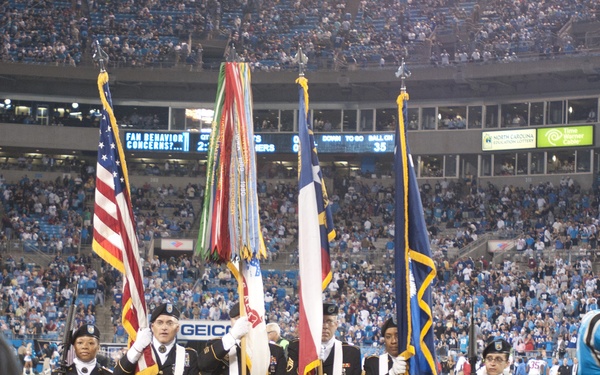 81st Regional Support Command Color Guard at a Panthers game