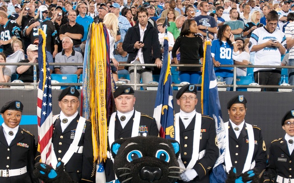 81st Regional Support Command Color Guard at a Panthers game
