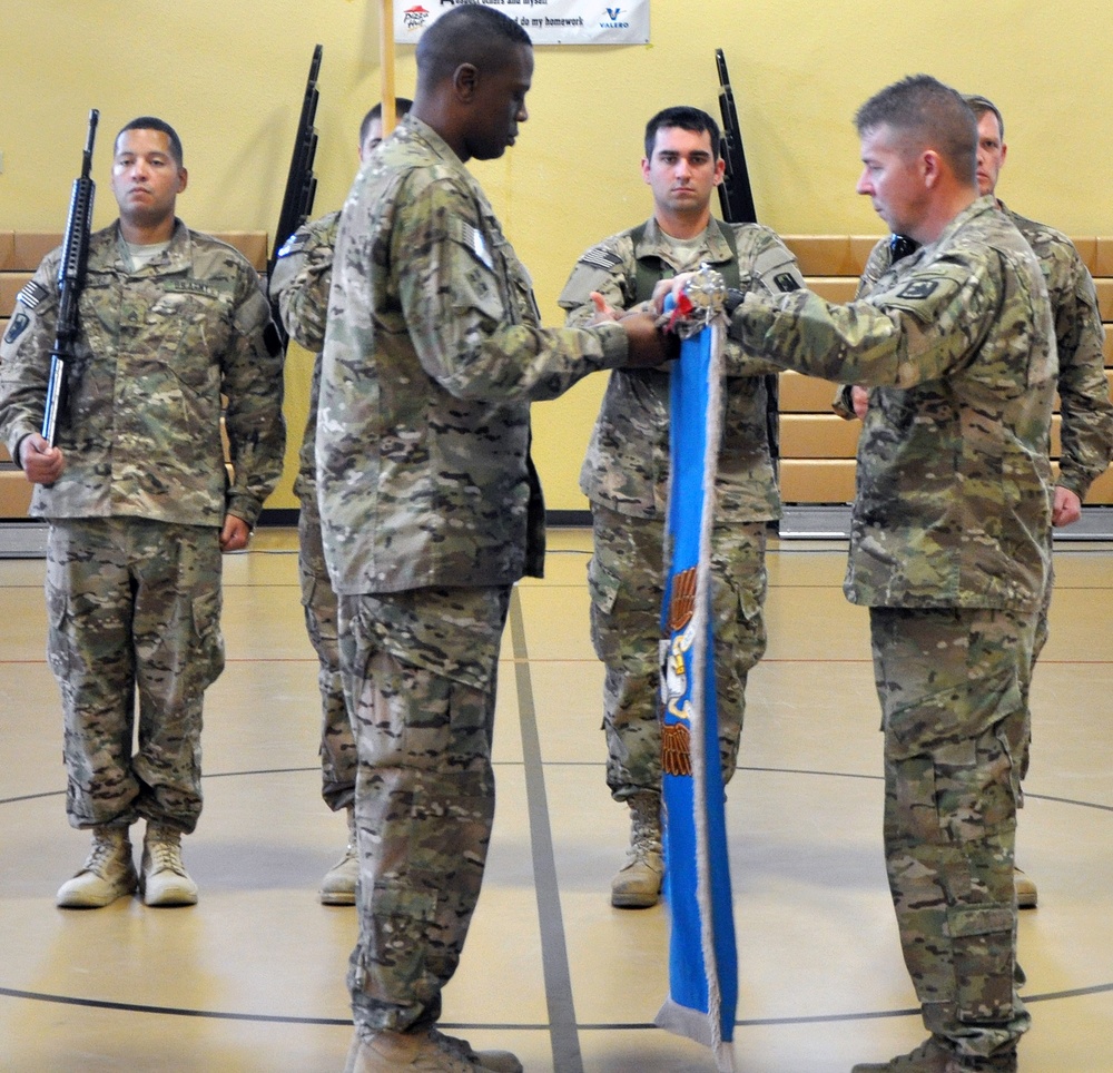 201st Military Intelligence Battalion cases colors in preparation for deployment