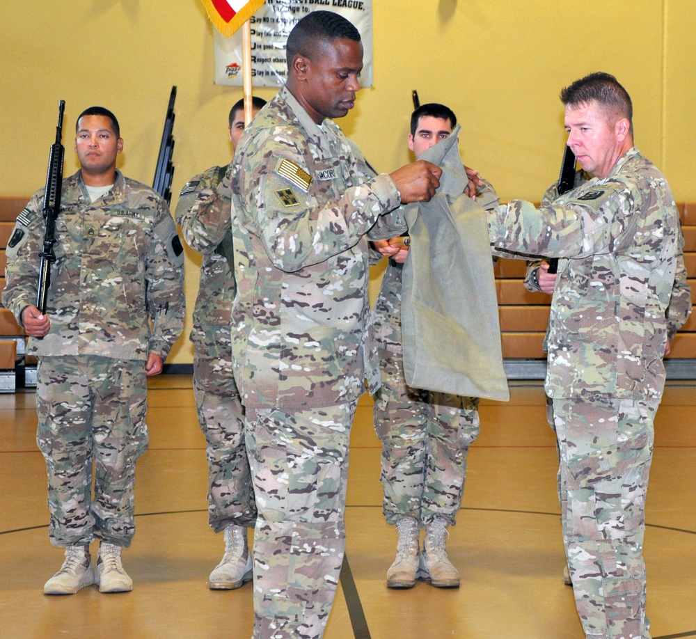 201st Military Intelligence Battalion cases colors in preparation for deployment