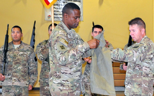 201st Military Intelligence Battalion cases colors in preparation for deployment