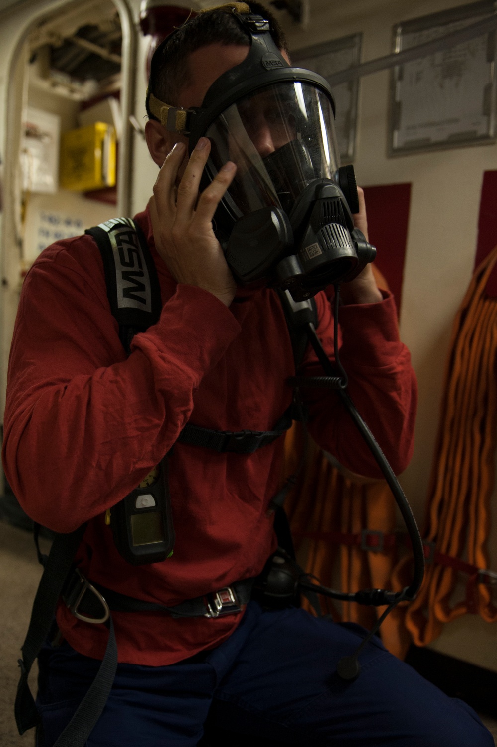 Damage control training aboard Escanaba