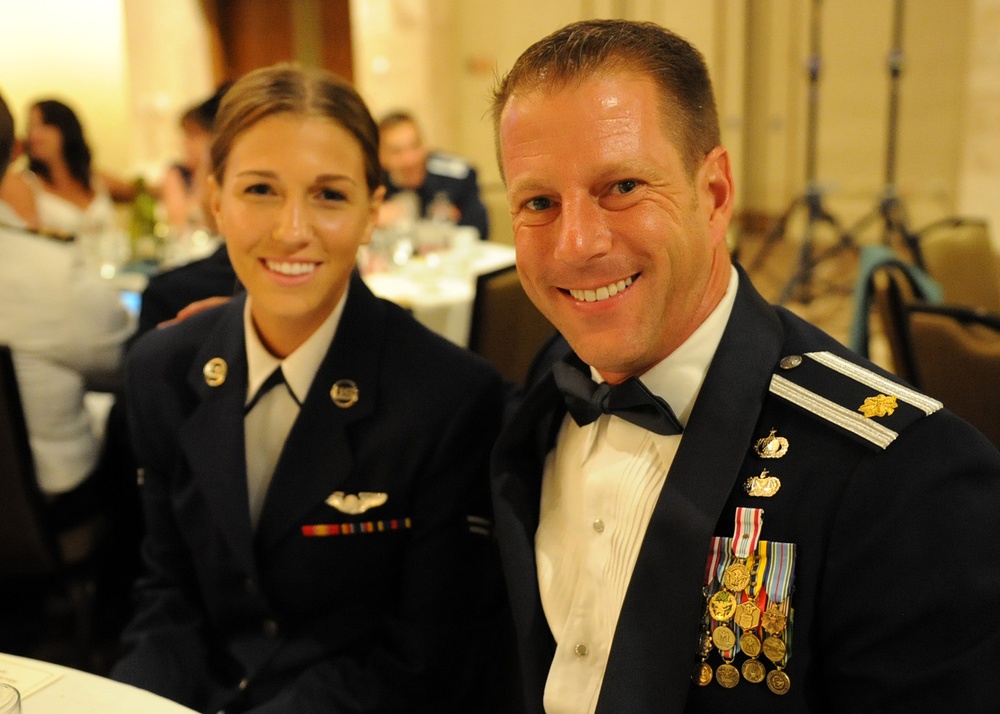 Officer father takes enlisted daughter to Air Force Ball