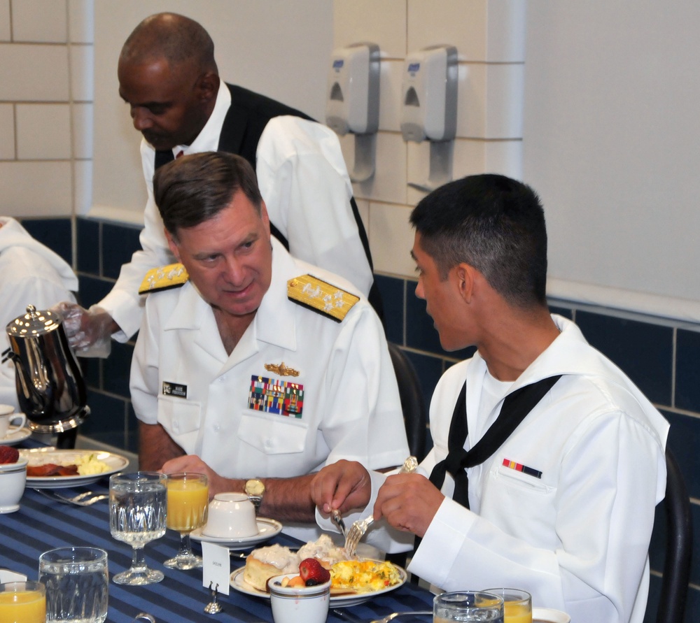 Breakfast in the USS Triton recruit barracks