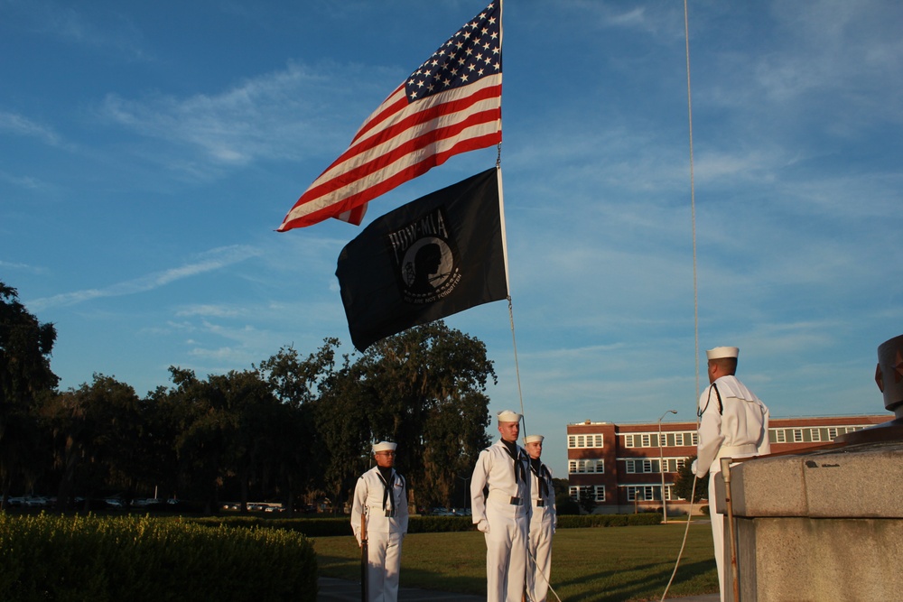 Naval Hospital Beaufort's honor guard flies POW/MIA flag