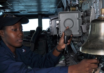 Sailors at work aboard USS Dwight D. Eisenhower